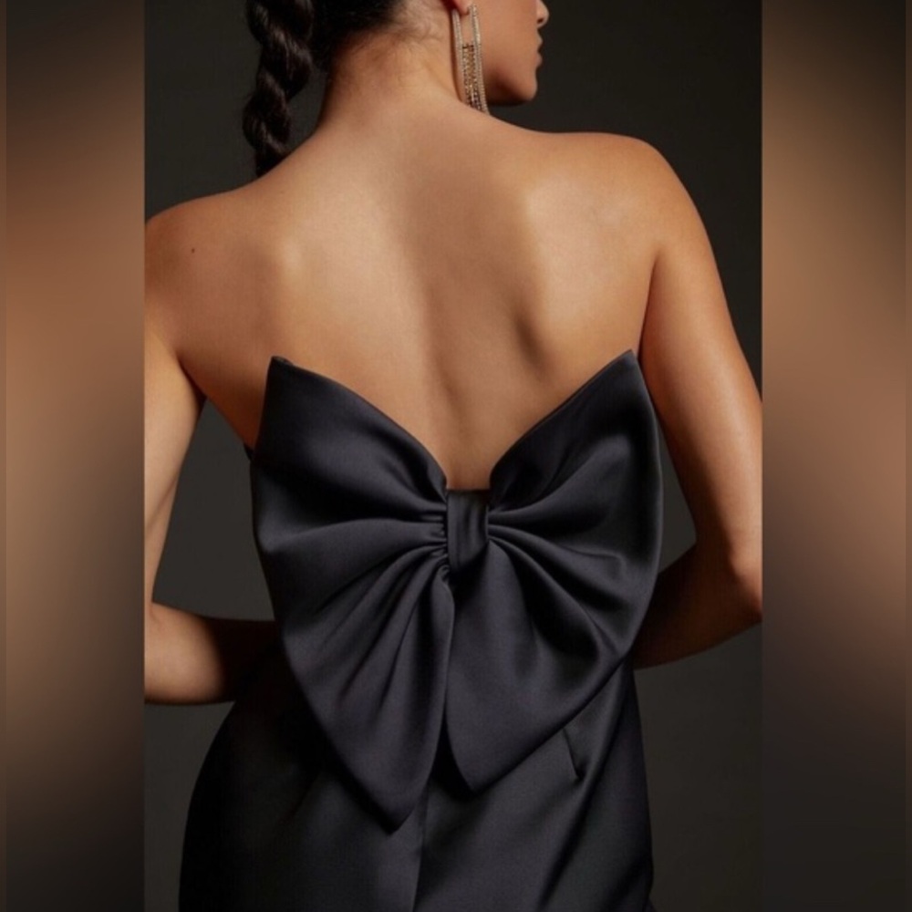 Anthropologie Black Backless Dress with Bow